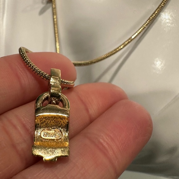 CHRISTIAN DIOR Vintage Crystal Gold plated necklace - Picture 9 of 10